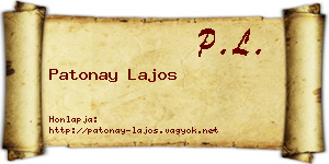 Patonay Lajos névjegykártya